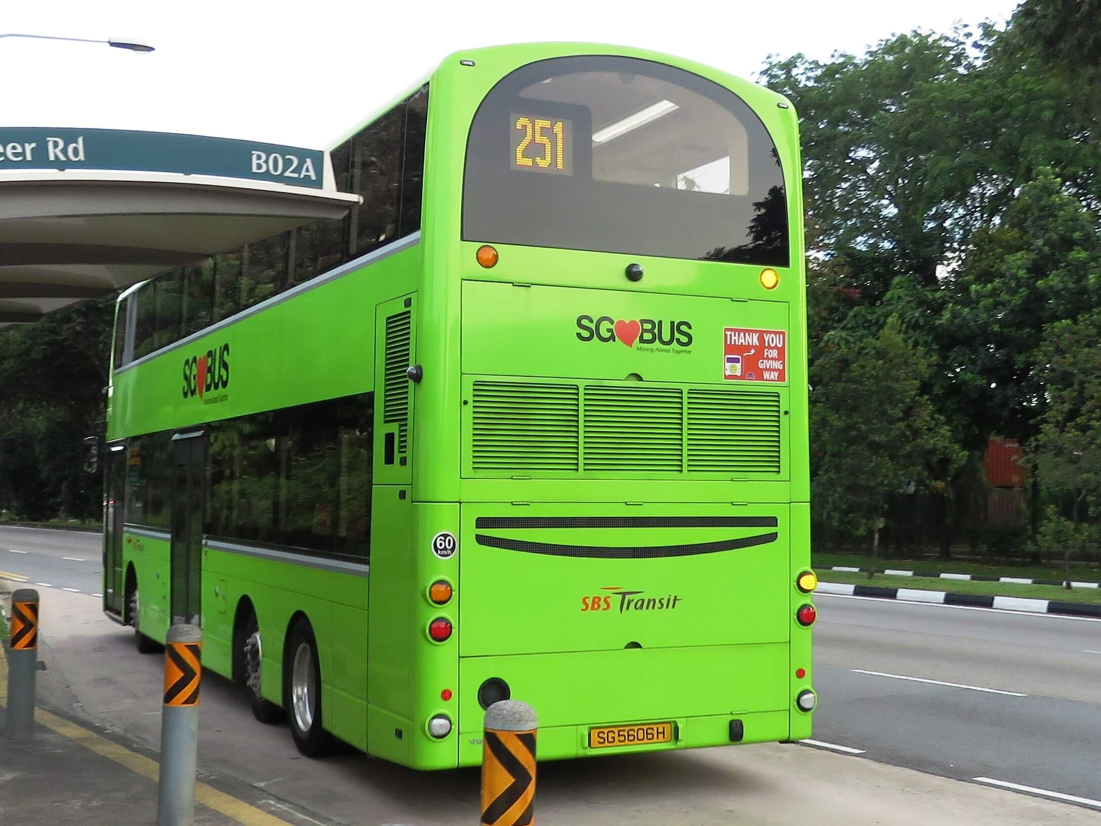 Autobús en Singapur, Asia.