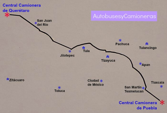 Autobuses de Querétaro a Puebla