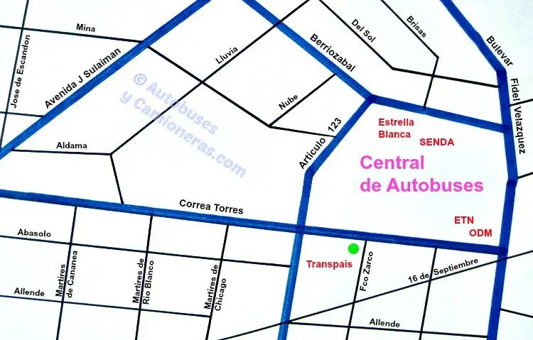 Central de Autobuses de Ciudad Victoria, Tamaulipas.